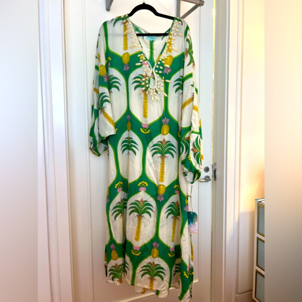 Palm Cotton Kaftan - Resort Wear